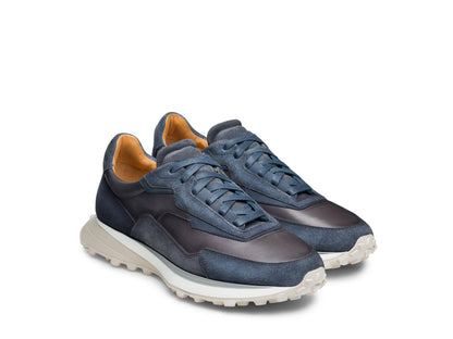 PARMA-EL - BRWON WITH BLUE SHADE SUEDE LEATHER SNEAKERS