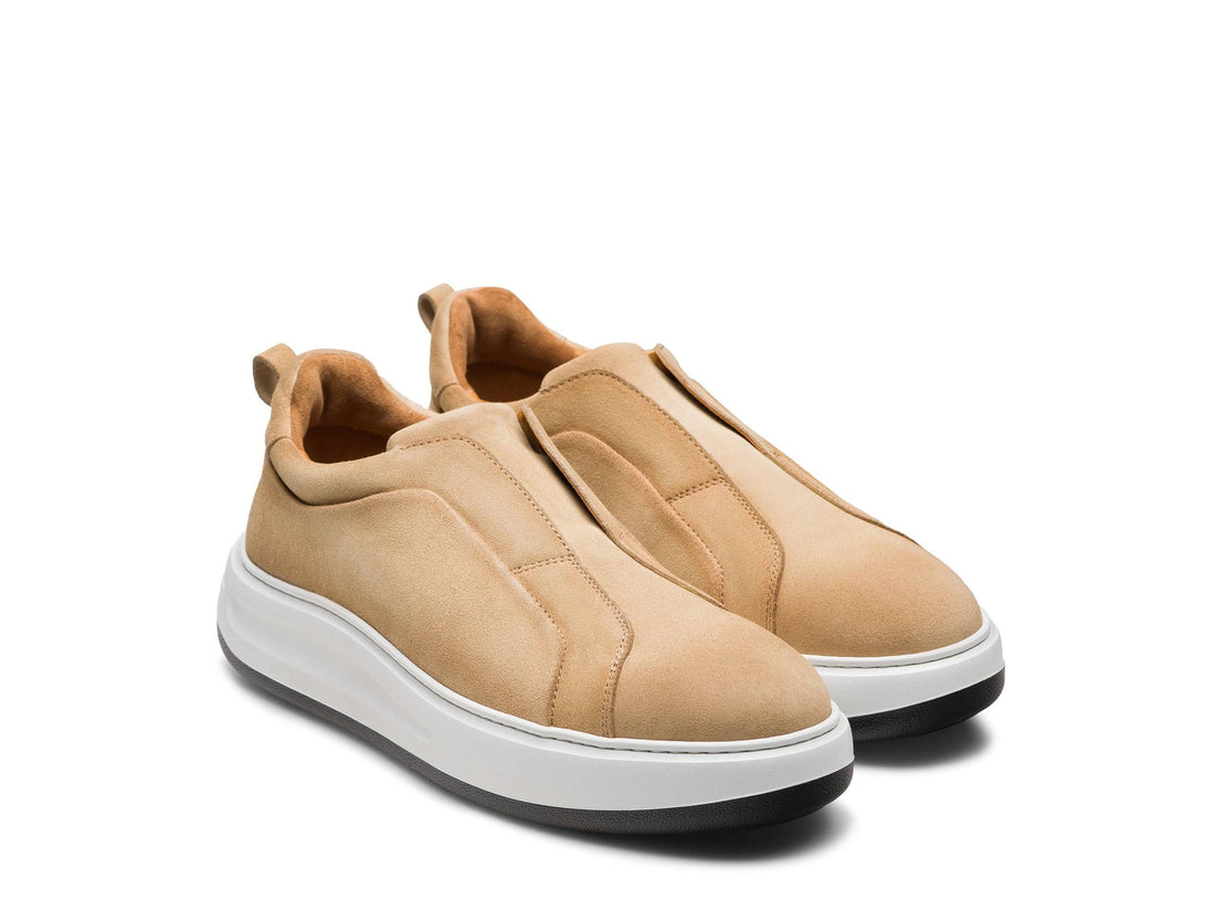Bolt LACELESS | CREAM SUEDE SNEAKERS