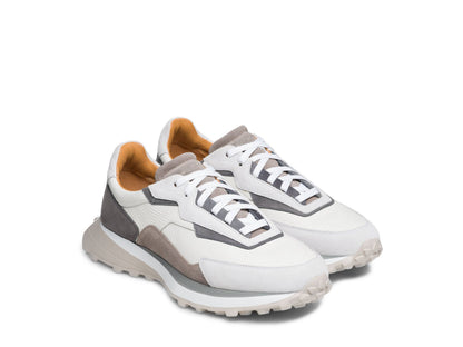 GENOVA-CLASS - WHITE &amp; DARK GREY SUEDE LEATHER SNEAKERS