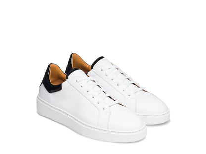 MILANO-999 - WHITE &amp; BLACK LEATHER SNEAKERS