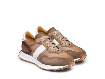 Robert - TAN &amp; WHITE SUEDE LEATHER SNEAKERS