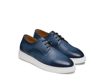 GENOVA-06 -SHADY BLUE LEATHER SNEAKERS