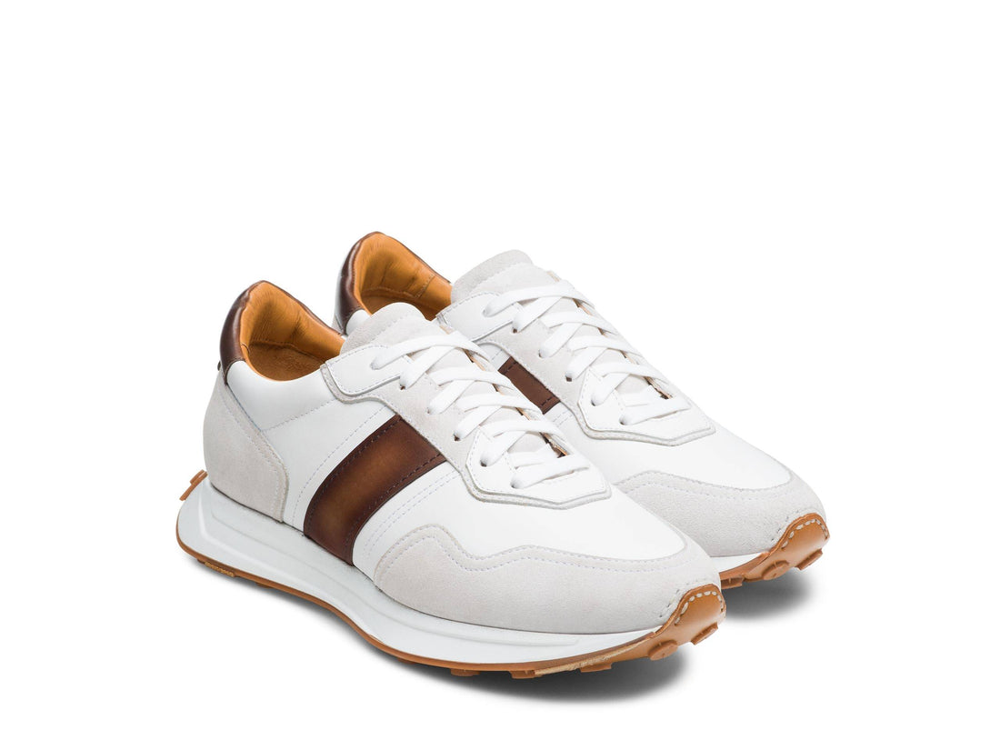 Mark - BROWN &amp; WHITE SUEDE LEATHER SNEAKERS