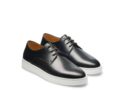VERONA-07 - MATTE BLACK LEATHER SNEAKERS