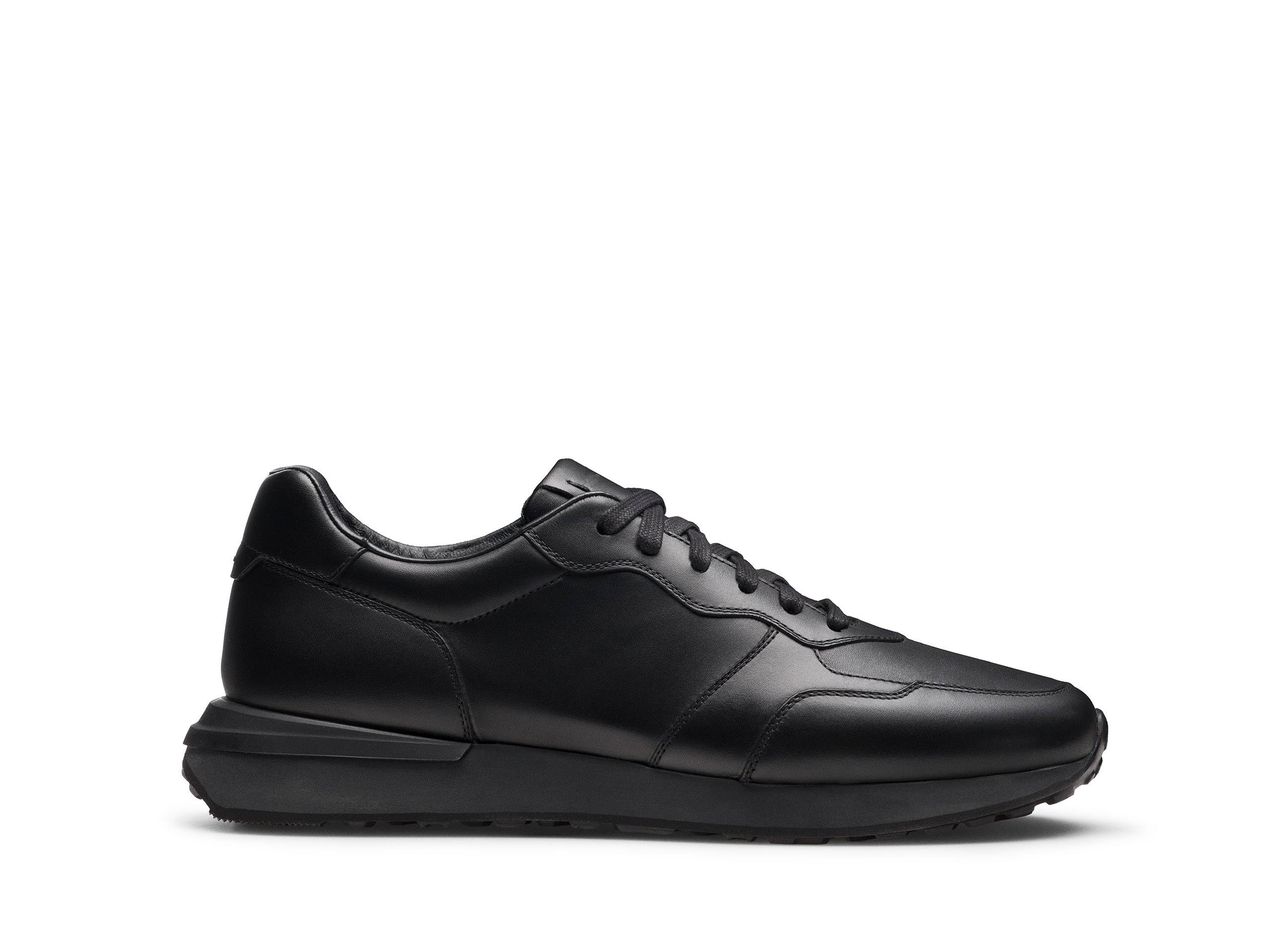 FLUX 350 | BLACK LEATHER SNEAKERS