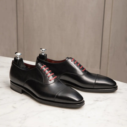 THE HENRY - BLACK OXFORD WITH RED LINING
