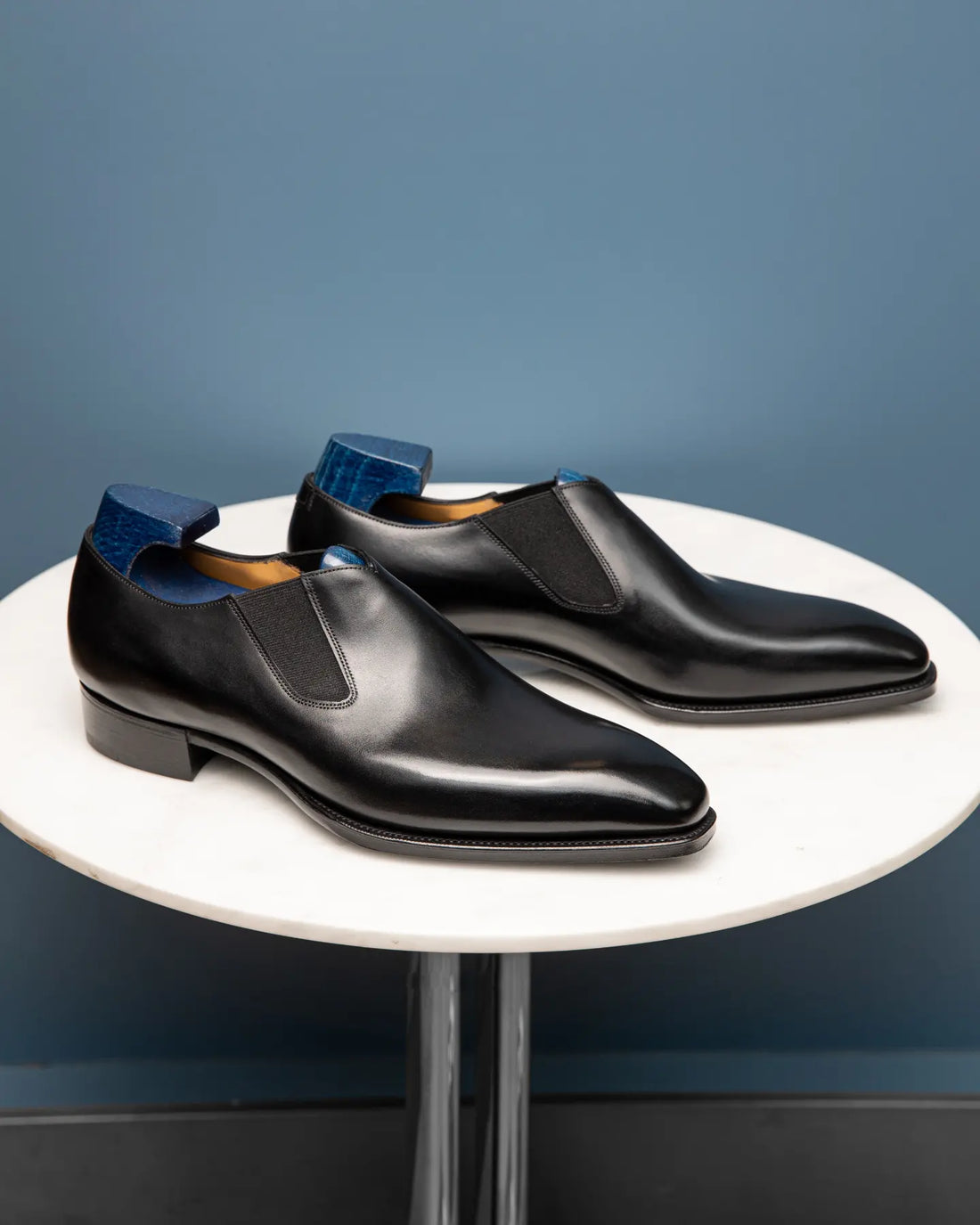 THE MATTEO - BLACK SLIP ON ON CALF LEATHER