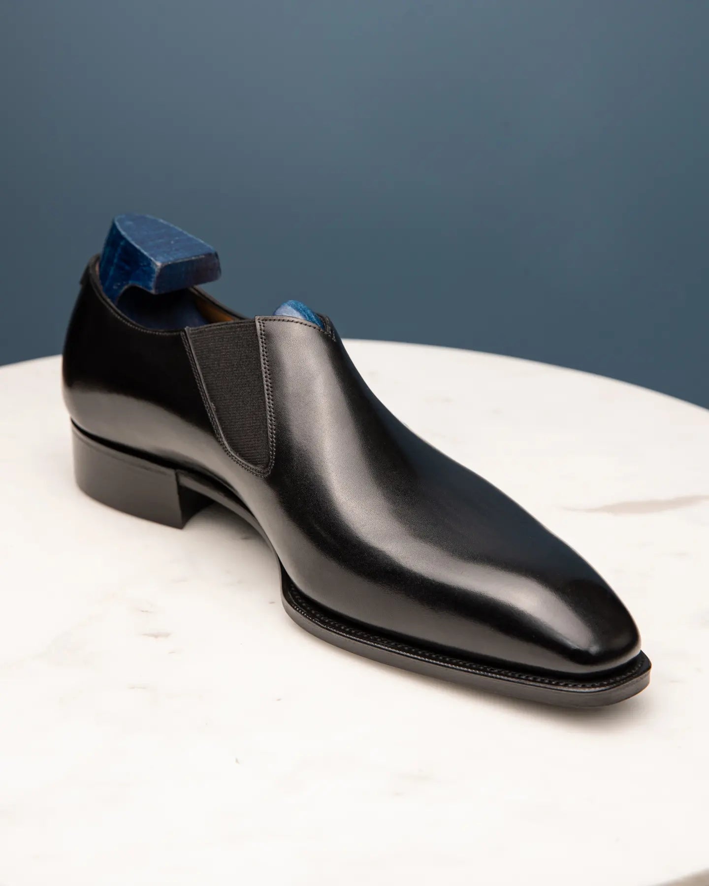 THE MATTEO - BLACK SLIP ON ON CALF LEATHER
