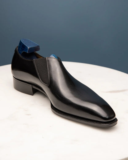 THE MATTEO - BLACK SLIP ON ON CALF LEATHER