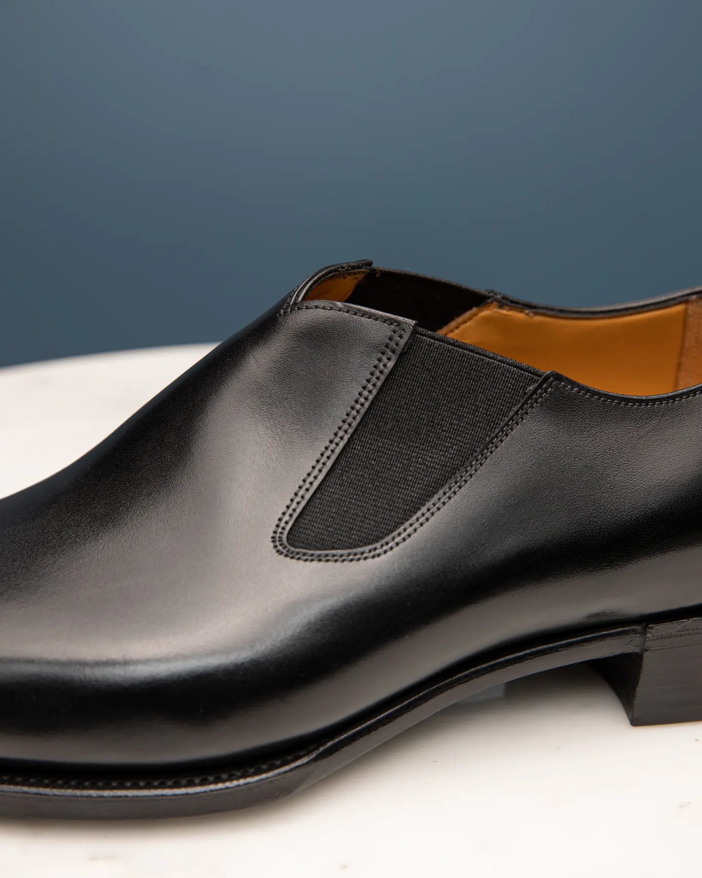 THE MATTEO - BLACK SLIP ON ON CALF LEATHER