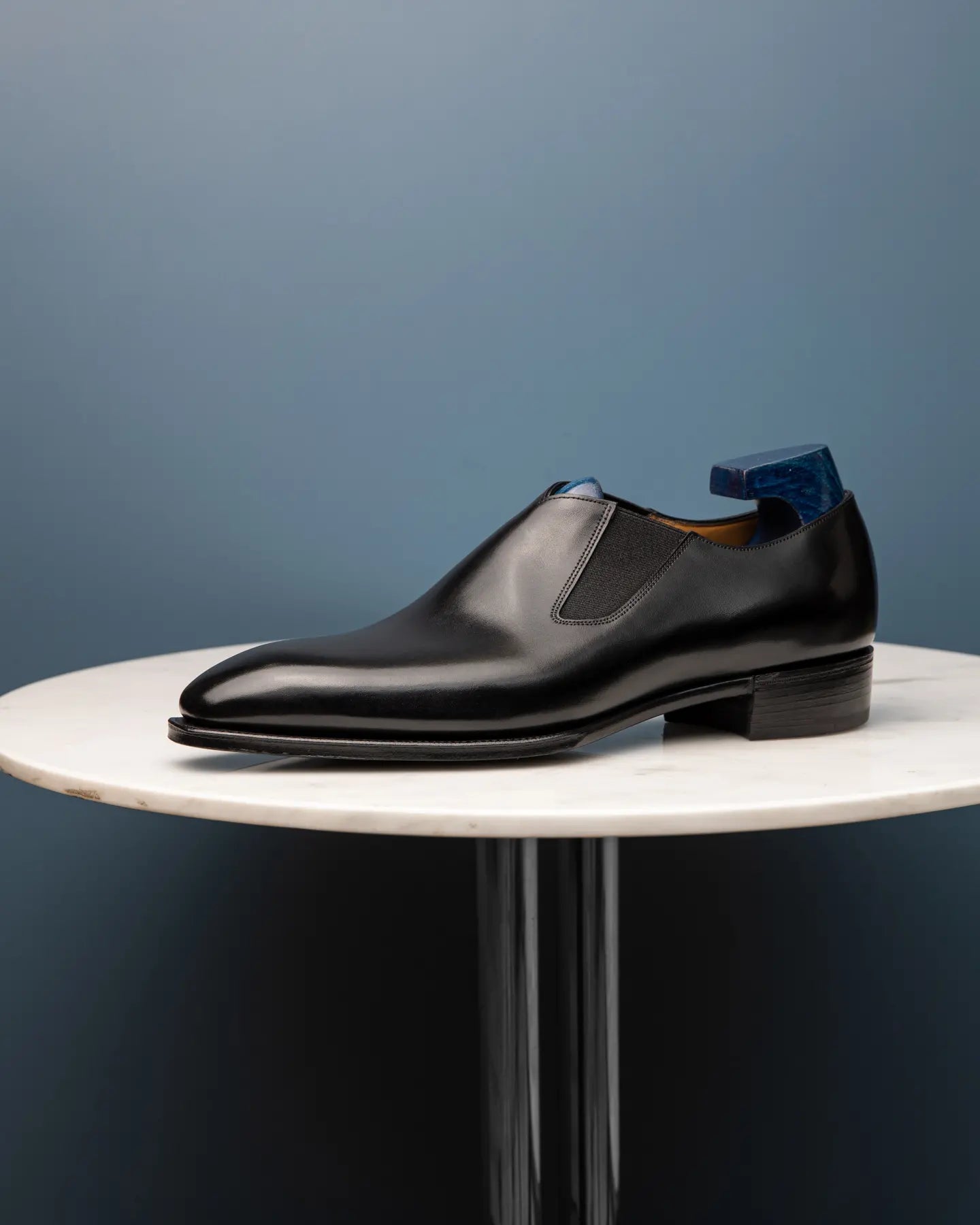 THE MATTEO - BLACK SLIP ON ON CALF LEATHER