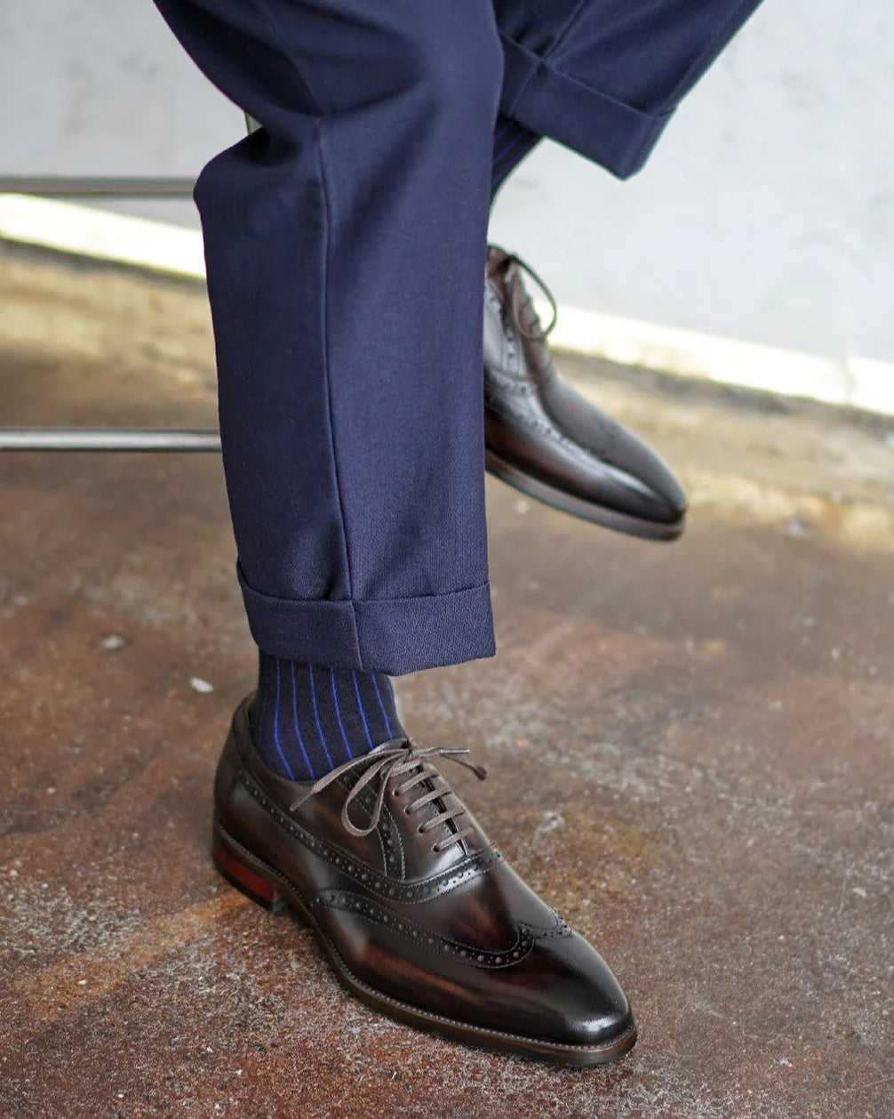 LONG WING OXFORD | BROWN  SMOOTH LEATHER