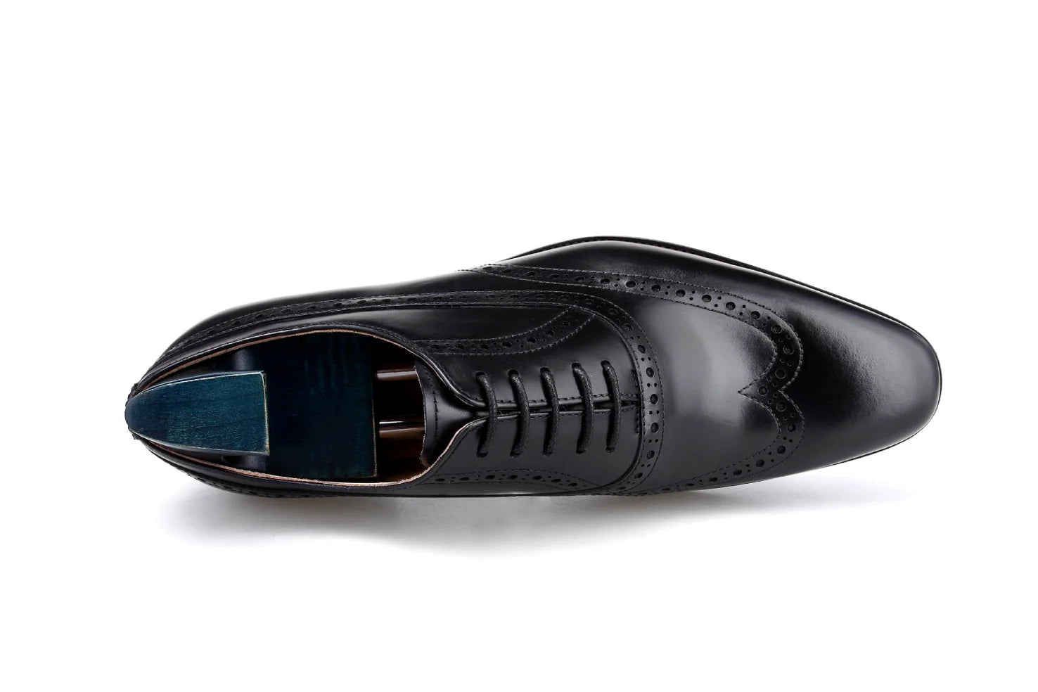 LONG WING OXFORD | BLACK SMOOTH LEATHER