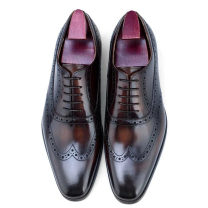 LONG WING OXFORD | BROWN  SMOOTH LEATHER