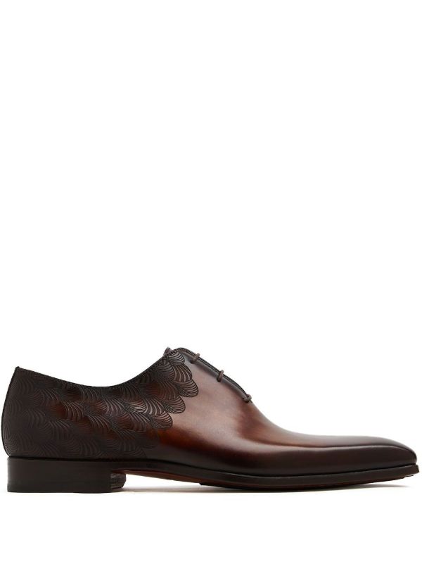 Embrossed |Brown Details Oxford Shoes