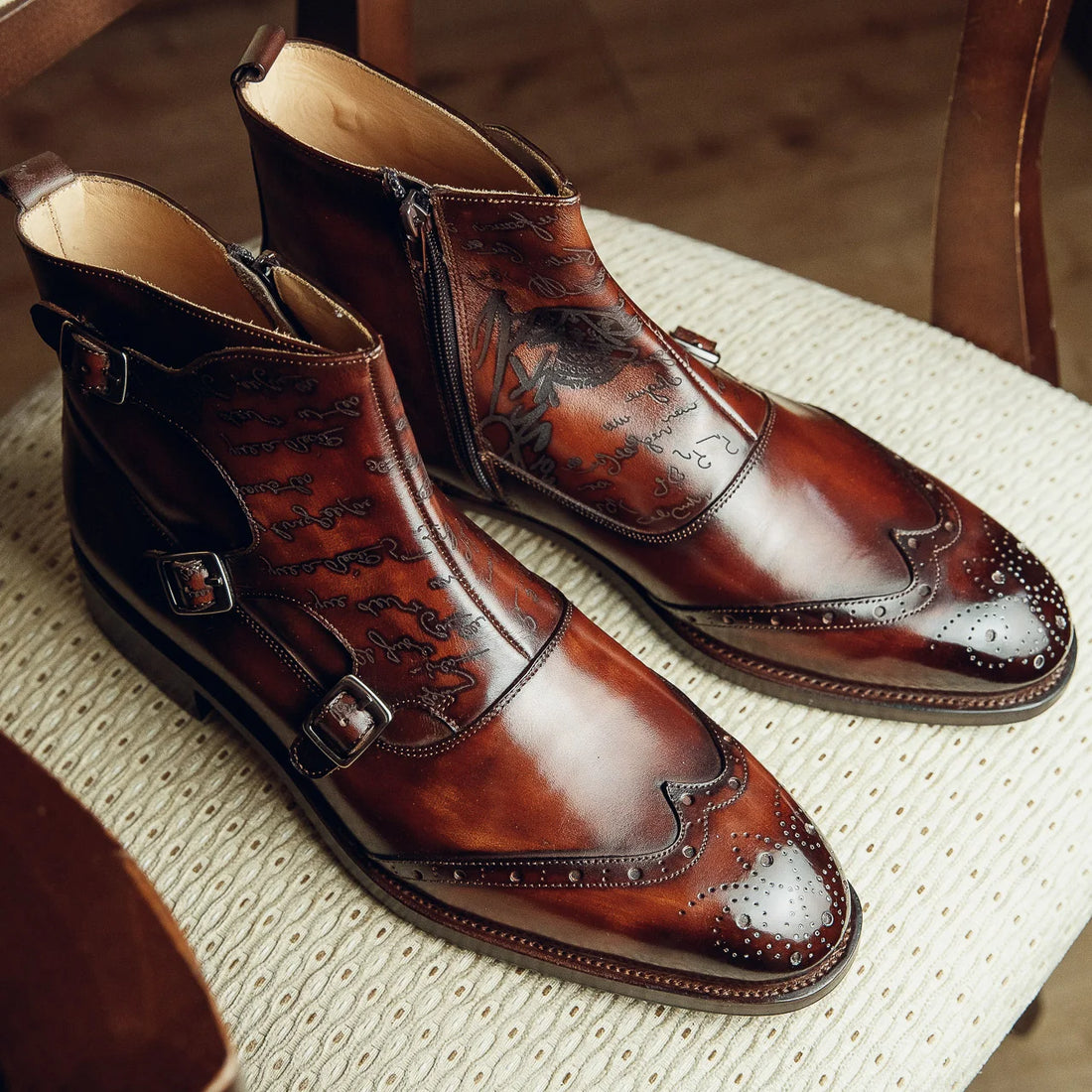 BROWN MONK BOOTS | PATINA FINISH