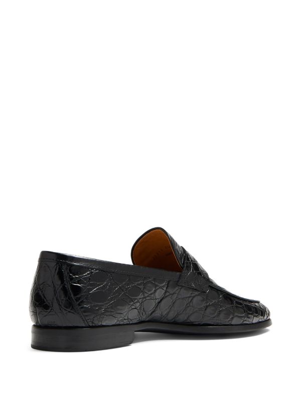 EMBROSSED | BLACK TEXTURE LEATHER LOAFER