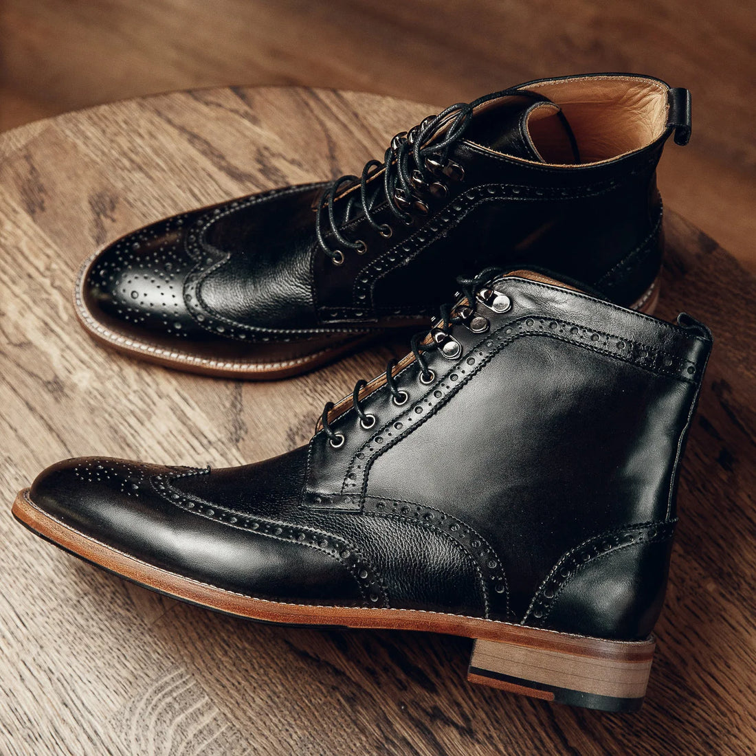 BLACK DERBY BROGUES | PATINA FINISH