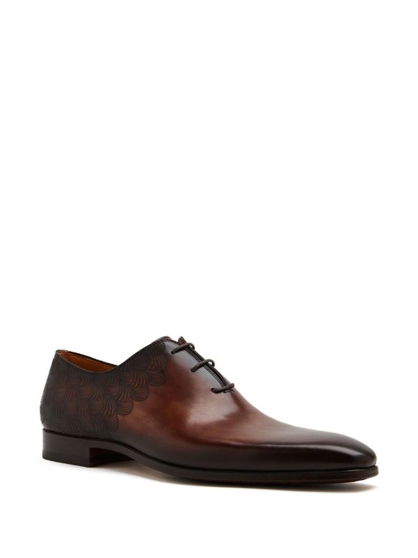 Embrossed |Brown Details Oxford Shoes