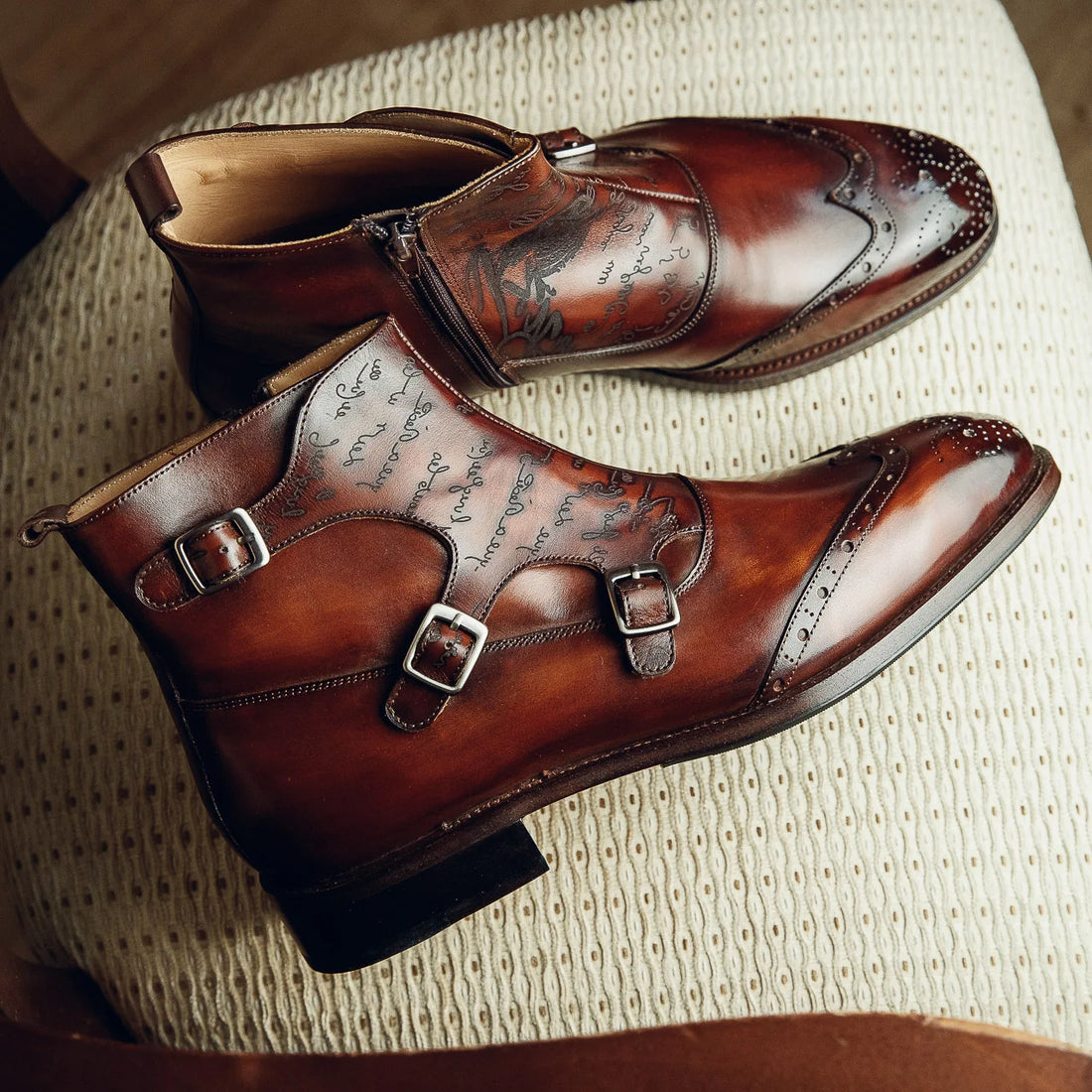 BROWN MONK BOOTS | PATINA FINISH