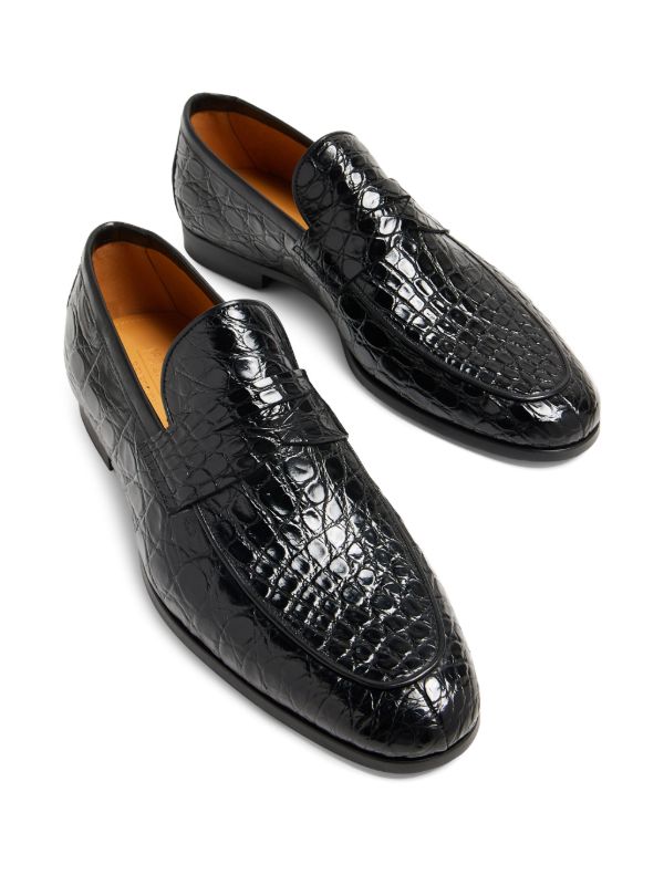 EMBROSSED | BLACK TEXTURE LEATHER LOAFER
