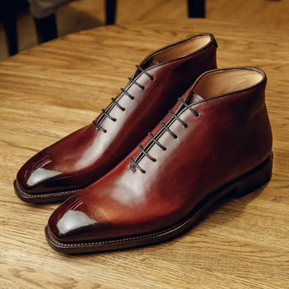 ONE-PIECE RED BOOTS| PATINA FINISH