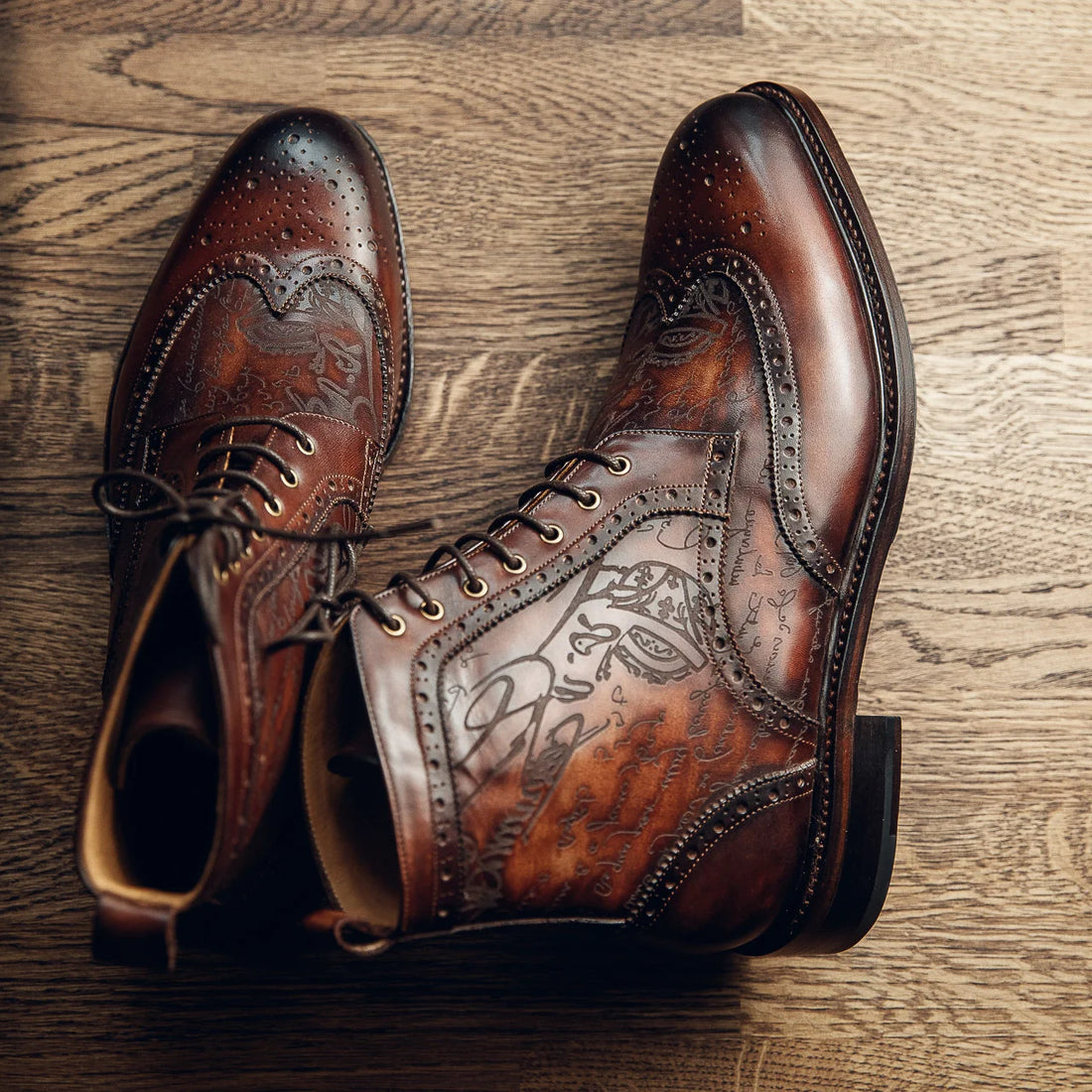 DERBY BROGUE BOOTS|PATINA FINISH