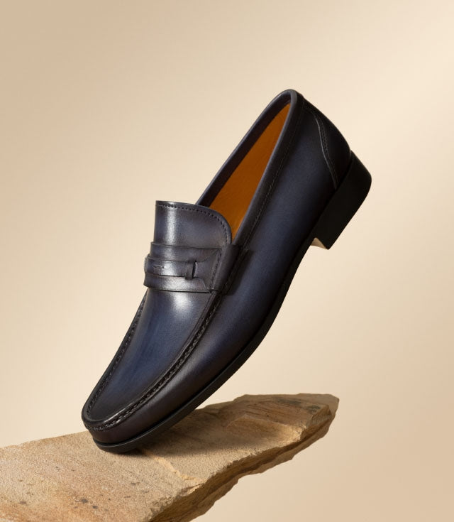 DARWIN | BLUE LEATHER moccasin