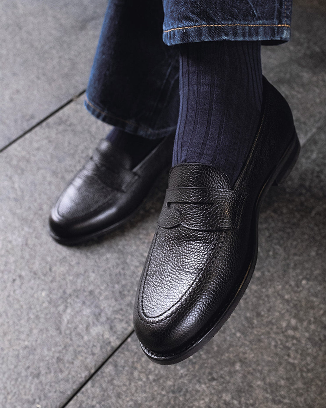 MAGNUS | BLACK CALF LATHER LOAFER
